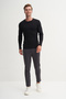 Ribbed Textured 100% Cotton Slim Fit Sweatshirt