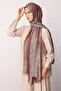 Moren Desen Shine Line Shawl Plum-Salmon - 2