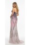 Corset Long Dress Beading with Crystals in Rose Mist to Crimson Wine Colour - 7