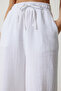 Women's Lightweight Transparent Elastic Waist Palazzo Muslin Pants 3078 - 3