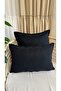 Pearl Velvet Textured Black Plain Throw Pillow Cover 1 Piece - 7