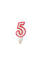 7x3 Cm Five Number Cake Candle for Birthday - Number Ornament