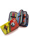 Pencil Case Yellow-Red Fan Organizer Pencil Case Vegan Leather Three Compartment Pen Holder - 3