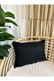 Pearl Velvet Textured Black Plain Throw Pillow Cover 1 Piece - 8