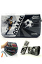 Pencil Case Black-White Football Fan Organizer Pencilcase Vegan Leather Three Compartment Pen Holder