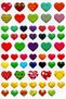Sticker Embossed A4 Size Stiker Notebook, Planner Label-(lim078) - Colorful Hearts