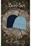Unisex Folded Beret Baby Blue Navy Blue 2-Piece Beret Set