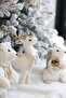 Christmas Ornament Gold Embroidered Scarf Bear White 45 cm - 2