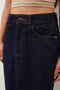Women's Slit Midi Jean Skirt - 8