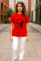 Women's Crew Neck Atatürk Printed 100% Cotton T-Shirt