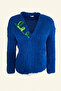 Green Embroidered Blue Color Cardigan - 3