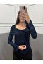 NEW SEASON Crinkled Fabric Asymmetric Cut Ruffled Long Sleeve Blouse 0025 - 2