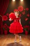 Pompom Buckle Sequin Red Birthday Party Show 23April Graduation Dress Aby160