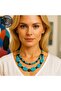 Turquoise Oud Tree Anxiety Relief, Chakra Balancing and Peace Necklace - 5