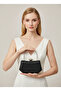 Black Color Stone Pearl Detailed Handle Women's Evening Dress Bag