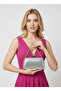 Silver Color Stone Chain Detailed Chain Handle Women's Evening Dress Bag