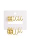 6-Piece Gold Color Tone Hoop Earring Set Assorted Stylish Designs