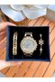 Gold Color Metal Strap Women's Wristwatch & With Bracelets - 4