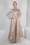 BELTED PUL SEQUIN EMBROIDERED EVENING DRESS 50311
