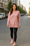 Oversize Comfortable Fit Pink Crew Neck Sweater - 2