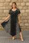 Women's Plus Size Black, Viscose Fabric, Double Pocket, Short Sleeve Dress 65N39155 - 4