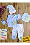 100% Cotton Baby Boy Hospital Release 5-Piece Set - Blue & Embroidered Newborn Set - Gift - 2