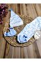 100% Cotton Baby Boy Hospital Release 5-Piece Set - Blue & Embroidered Newborn Set - Gift - 5