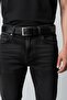 Men's Faux Leather Black Wide Jeans Belt 4.5 cm
