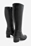 Women's Heeled Boots, Below Knee Zippered Daily Classic Boots Yovar Black - 6