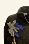 Black Bomber Jacket with Palm Tree Detail - 4