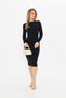 Women's Half-Neck Bodycon Long Sleeve Knitted Camisole Dress - Black - 2