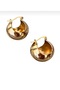 Gold Golden Yellow Big Ball Earrings - 2