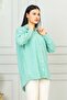Green Striped Oversize Women's Tunic Shirt