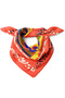 Flower Love Pattern Scarf Bandana with Ethnic Lines 50X50 cm