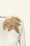 White Sweatshirt with Yellow Glazed Sconce Detail - 5
