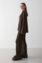Brown Cardigan Knitwear Set - 4600 - 4