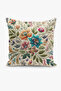 Set of 4 Reversible Digital Print Cushion Cover Embroidered Look Floral Print - 2