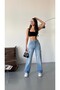 Women's Faded Effect Vintage High Waist Wide Leg Cargo Pants - 7