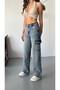 Women's Faded Effect Vintage High Waist Wide Leg Cargo Pants - 2