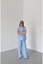 Blue Black Buttoned Vest Pants Suit - 7