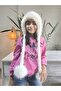 Girl's Long Pompom Ear-Covering Beanie Plush Puff Soft White - 3