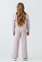 Girl's Butterfly Detailed Half Zipper 3 Thread Thick Winter Tracksuit Set Ak4233 - 5