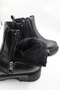 Women's Winter Cold-Resistant Non-Slip Sole Stitched Black Daily Boots - 6