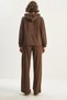 Women's Bitter Coffee Hoodie Straight Cut Pants Relaxed Modal Set 2130 60283623 - 8