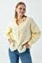 Women's Long Sleeve Cotton Oversize Striped Shirt Yellow - 26Y 2021
