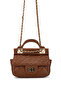 Women's Faux Leather Camel Shoulder Bag - 4