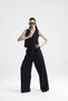 Spello Women's Classic Front Pleated Palazzo Polyviscose Fabric Trousers