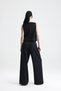 Spello Women's Classic Front Pleated Palazzo Polyviscose Fabric Trousers - 5