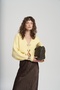 Luna Metal Detail Yellow Short Knit Cardigan