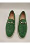 Davina Dark Green Printed Genuine Leather Casual Shoes - 2